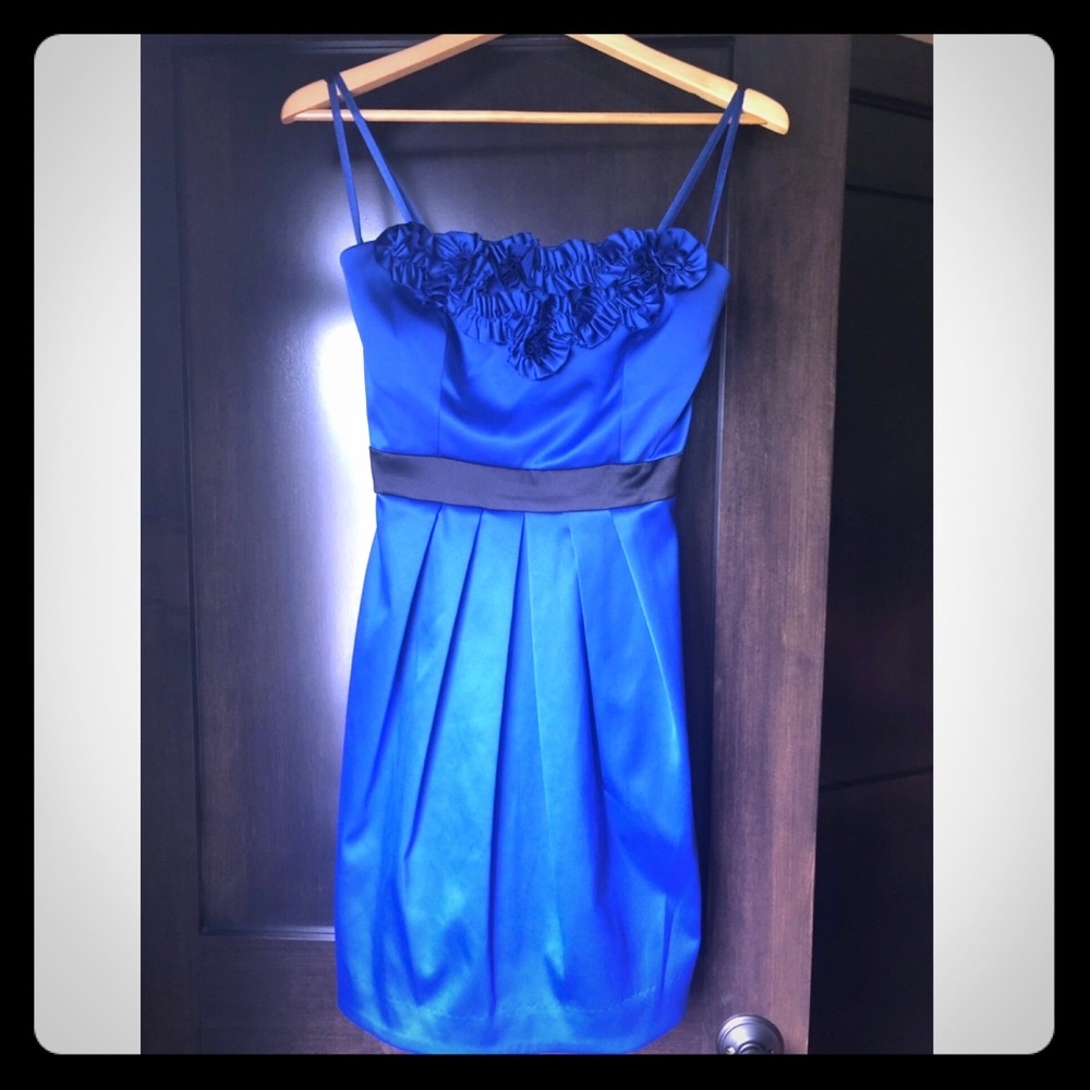 Max and Cleo strapless cocktail dress blue/black